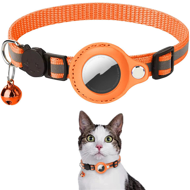 Reflective Pet Collar with AirTag Holder – Waterproof & Adjustable (US Shipping)