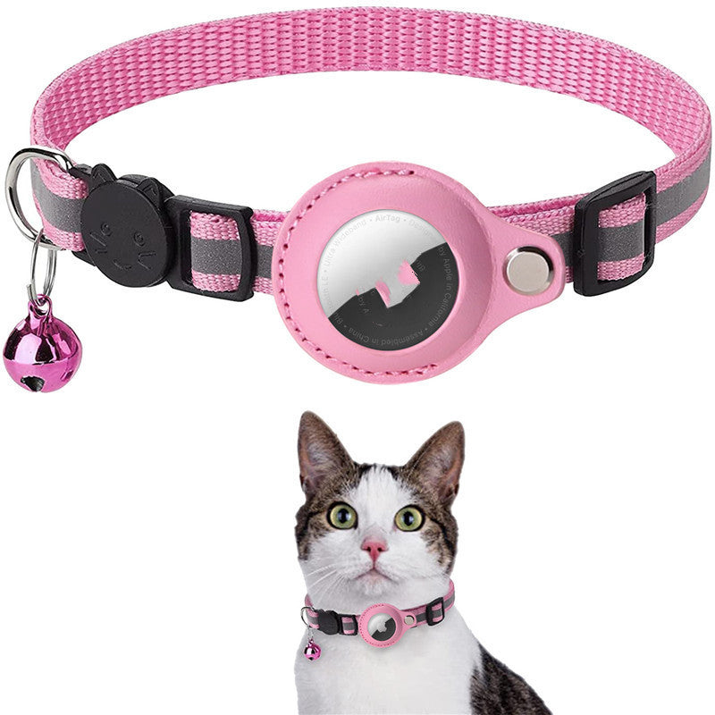 Reflective Pet Collar with AirTag Holder – Waterproof & Adjustable (US Shipping)