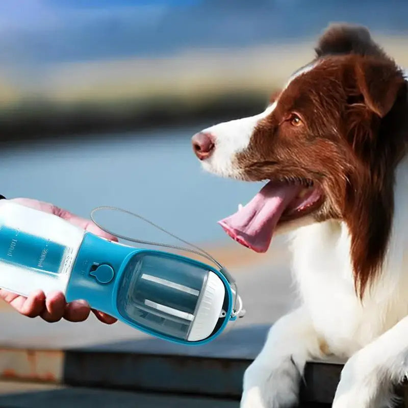 3-in-1 Portable Dog Water Bottle with Food & Waste Bag Dispenser