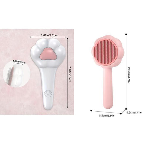 Cute Cat Paw Pet Grooming Brush – Hair Remover Comb for Cats & Dogs
