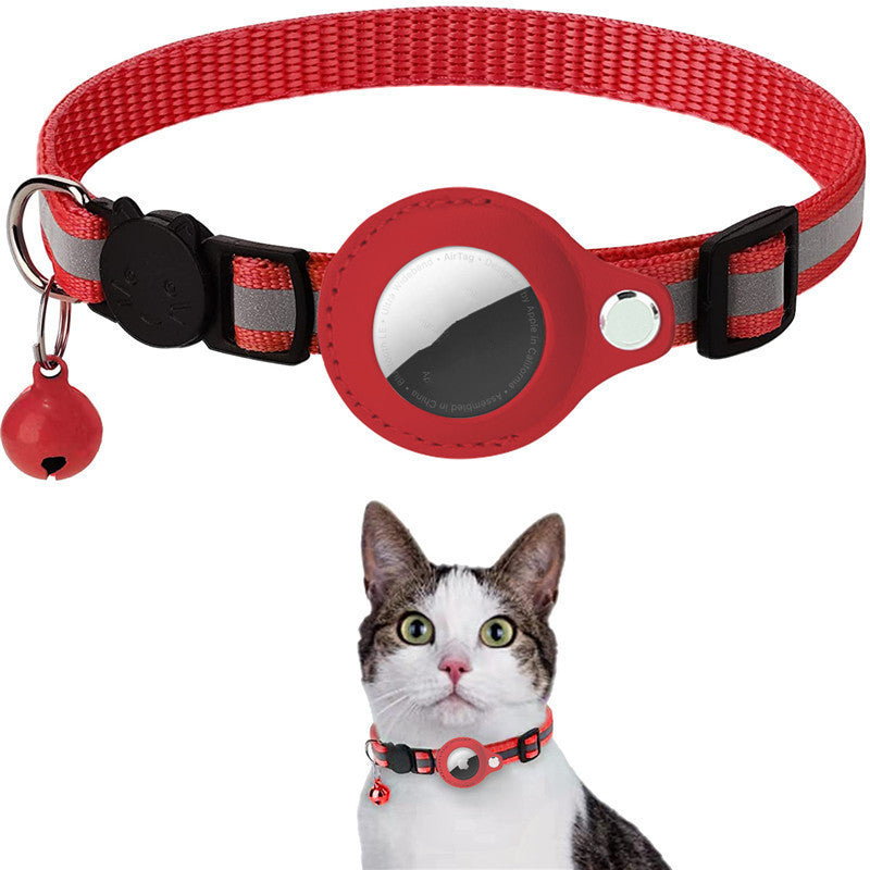 Reflective Pet Collar with AirTag Holder – Waterproof & Adjustable (US Shipping)
