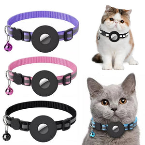 Reflective Pet Collar with AirTag Holder – Waterproof & Adjustable (US Shipping)
