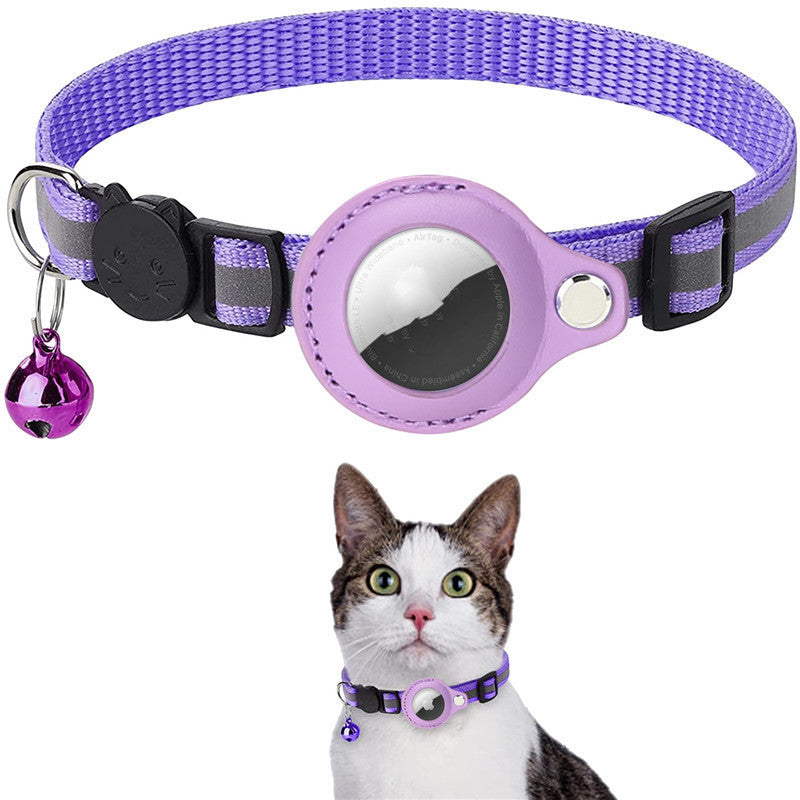 Reflective Pet Collar with AirTag Holder – Waterproof & Adjustable (US Shipping)